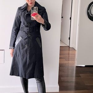 Mackage trench coat with leather details - worn once. Perfect condition.